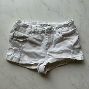 Refuge White Distressed Jean Shorts